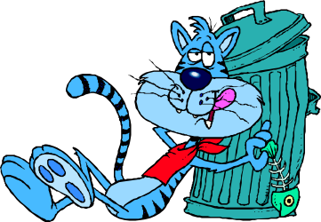 Cartoon Cat in Blue Suit and Red Tie Clipart