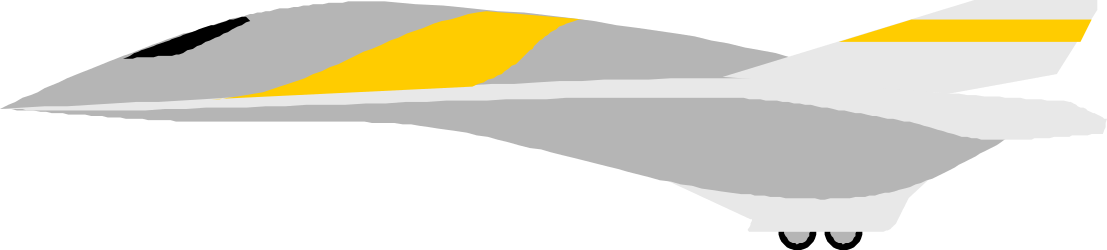 Fighter Jet Clipart - Dynamic Yellow and White Aircraft Illustration