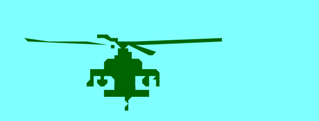 Black and White Helicopter Clipart on Blue Background