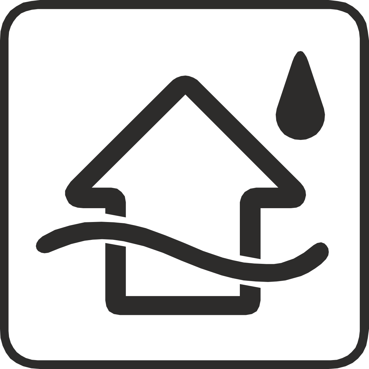 House with Water Drop Icon Clipart for Eco-Friendly Themes