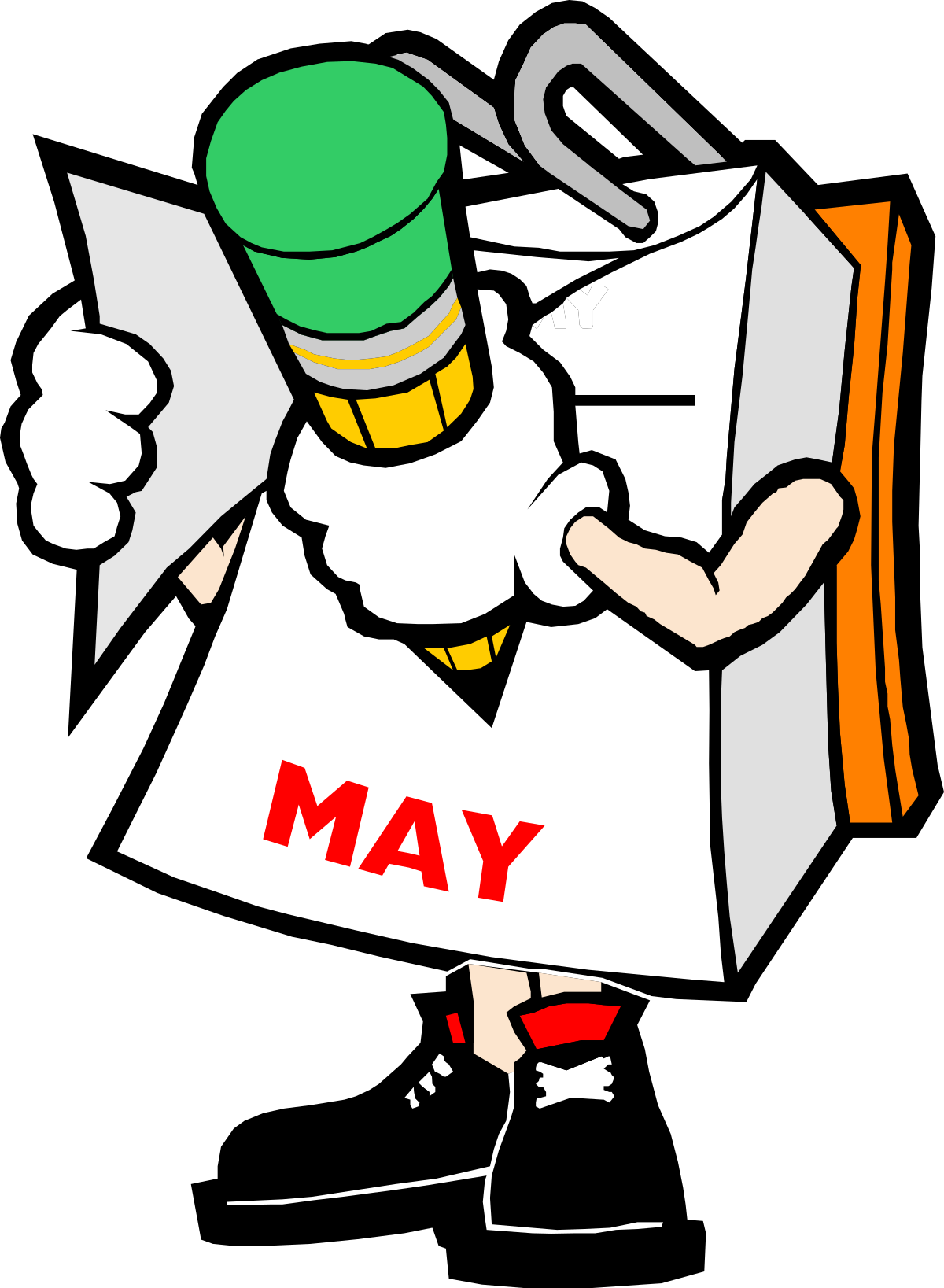 Cartoon Character Holding Paper Clipart for Creative Projects