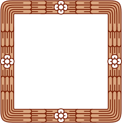 Mayan Circle Pattern Square Frame Clipart Design