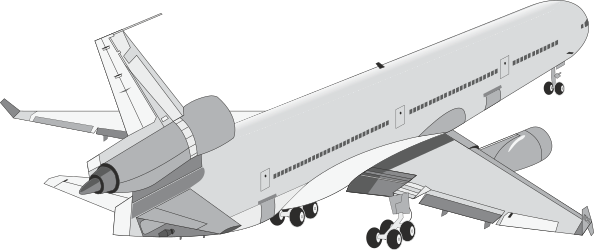 Plane Silhouette on Black Background - Stunning Clipart Design