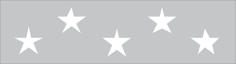 Five White Stars on Gray Background Clipart Set