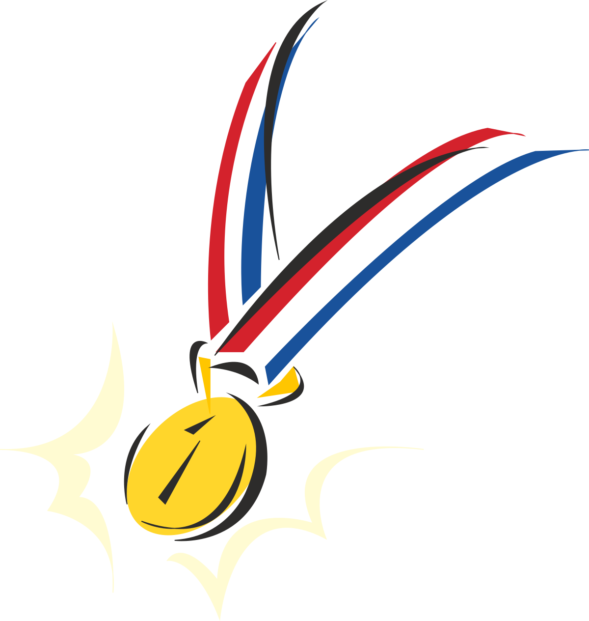 Medal with Red, White, and Blue Ribbon Clipart - Premium Quality Design
