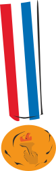 Medal with Red, White, and Blue Ribbon Clipart