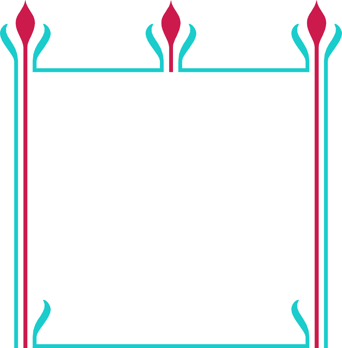 Pink and Blue Border Clipart - Decorative Frame for Creative Projects