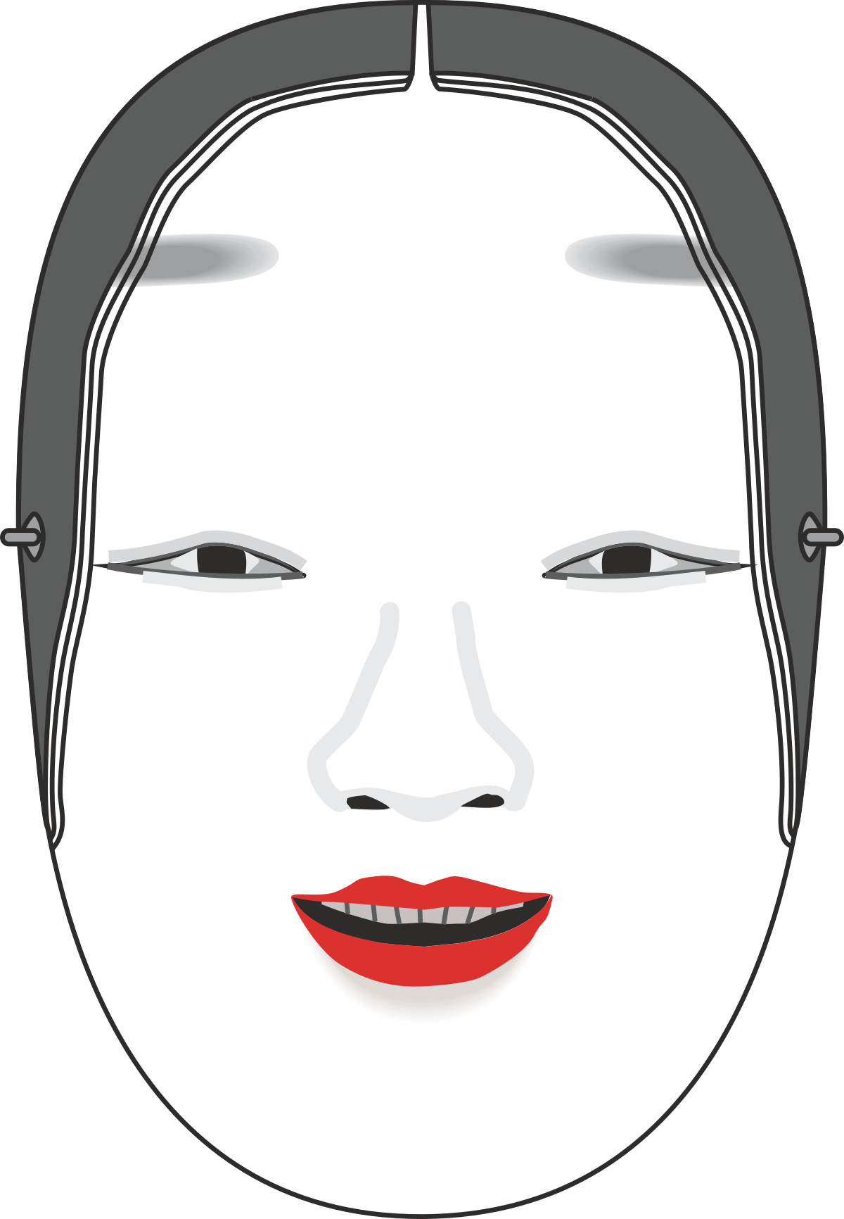 Woman with Red Lipstick and Black Hair - Stunning Clipart