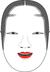 Woman with Red Lipstick and Black Hair - Stunning Clipart