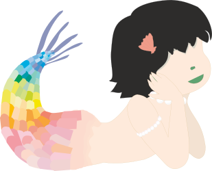 Colorful Woman with Artistic Body and Hands Clipart