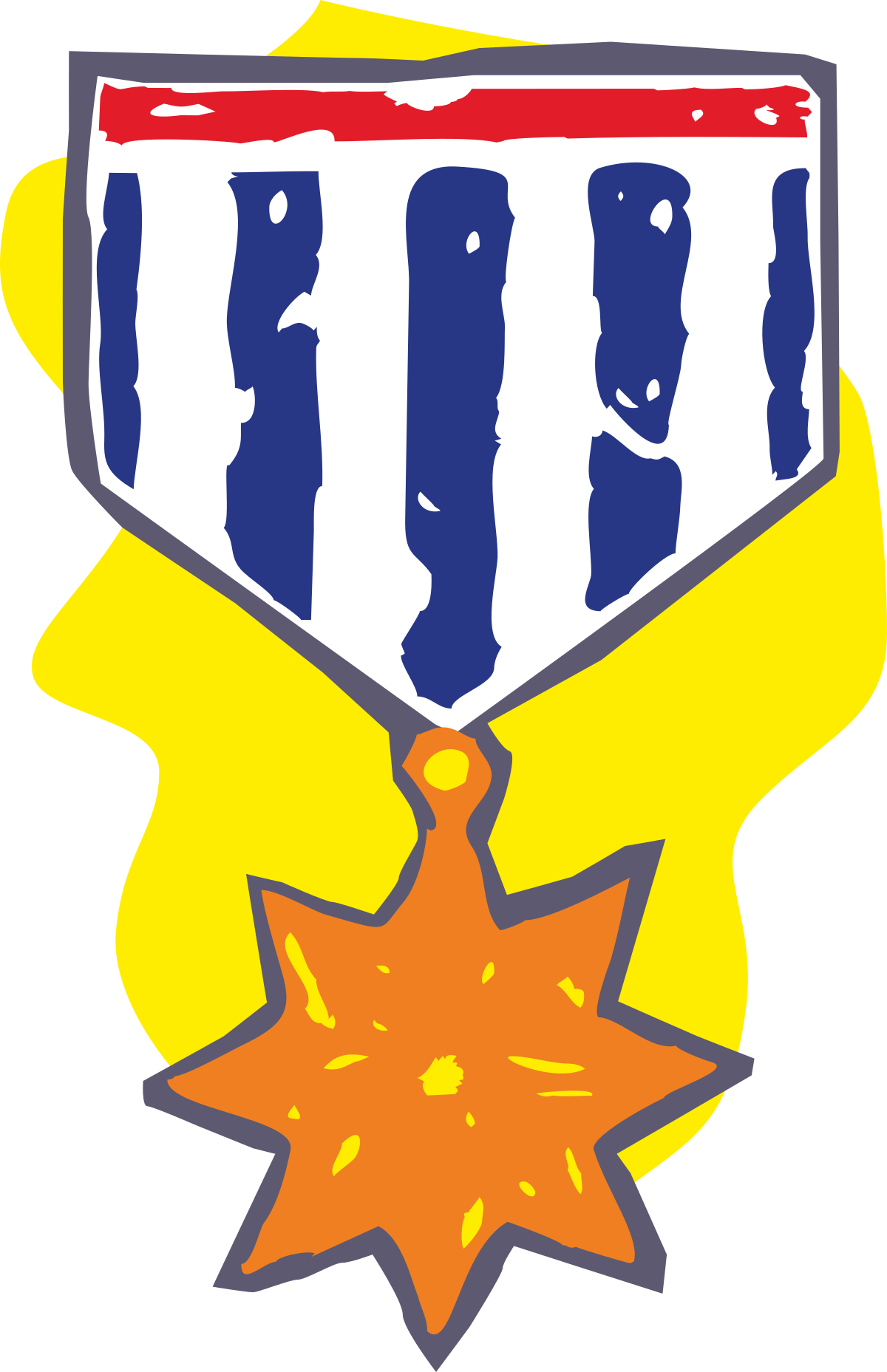 a yellow and blue star with a red star clip art png transparent Yellow and Blue Star with Red Accent Clipart