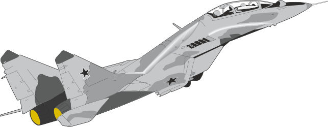 Fighter Jet Flying Through Air Clipart: Dynamic Aerodynamics