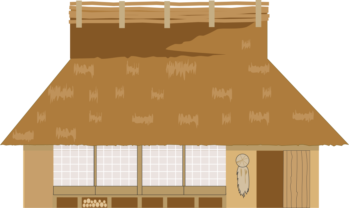 Thatched Roof Small House Clipart - Cozy Cottage Illustration