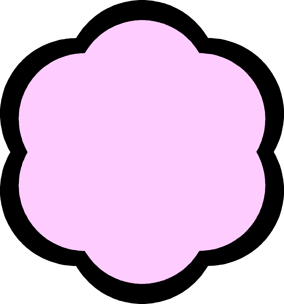 Elegant Pink Flower Frame on Black Background Clipart