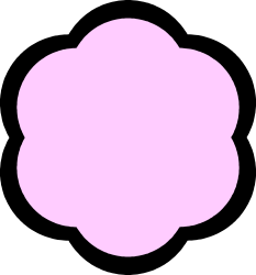 Elegant Pink Flower Frame on Black Background Clipart