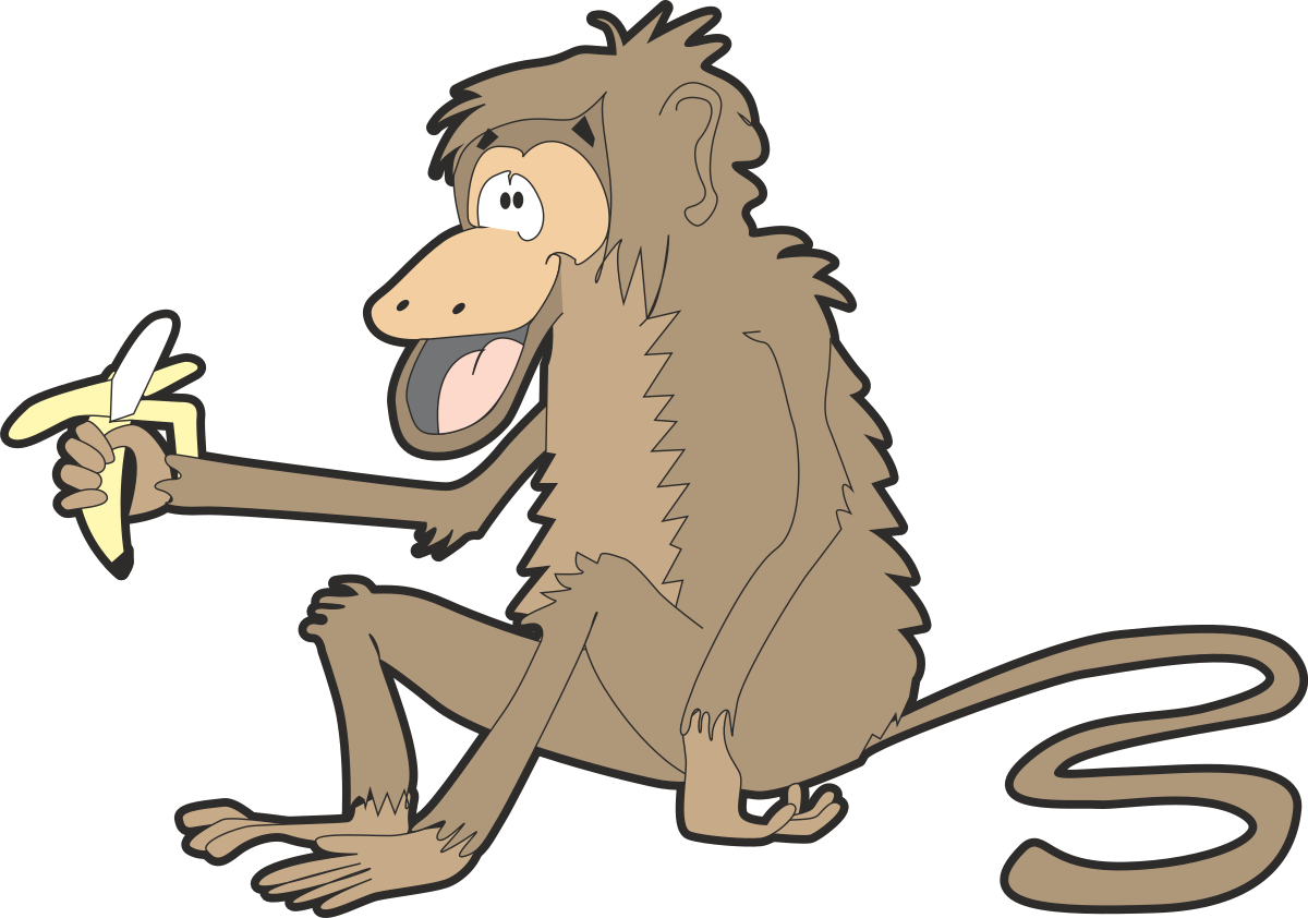 a cartoon monkey holding a banana in its hand clip art png transparent Cartoon Monkey Holding Banana - Fun Clipart for Playful Designs
