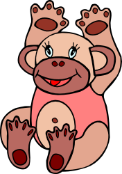 Cartoon Monkey Clipart with Playful Paw Positioning