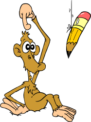 Cartoon Monkey Holding Pencil - Fun and Engaging Clipart
