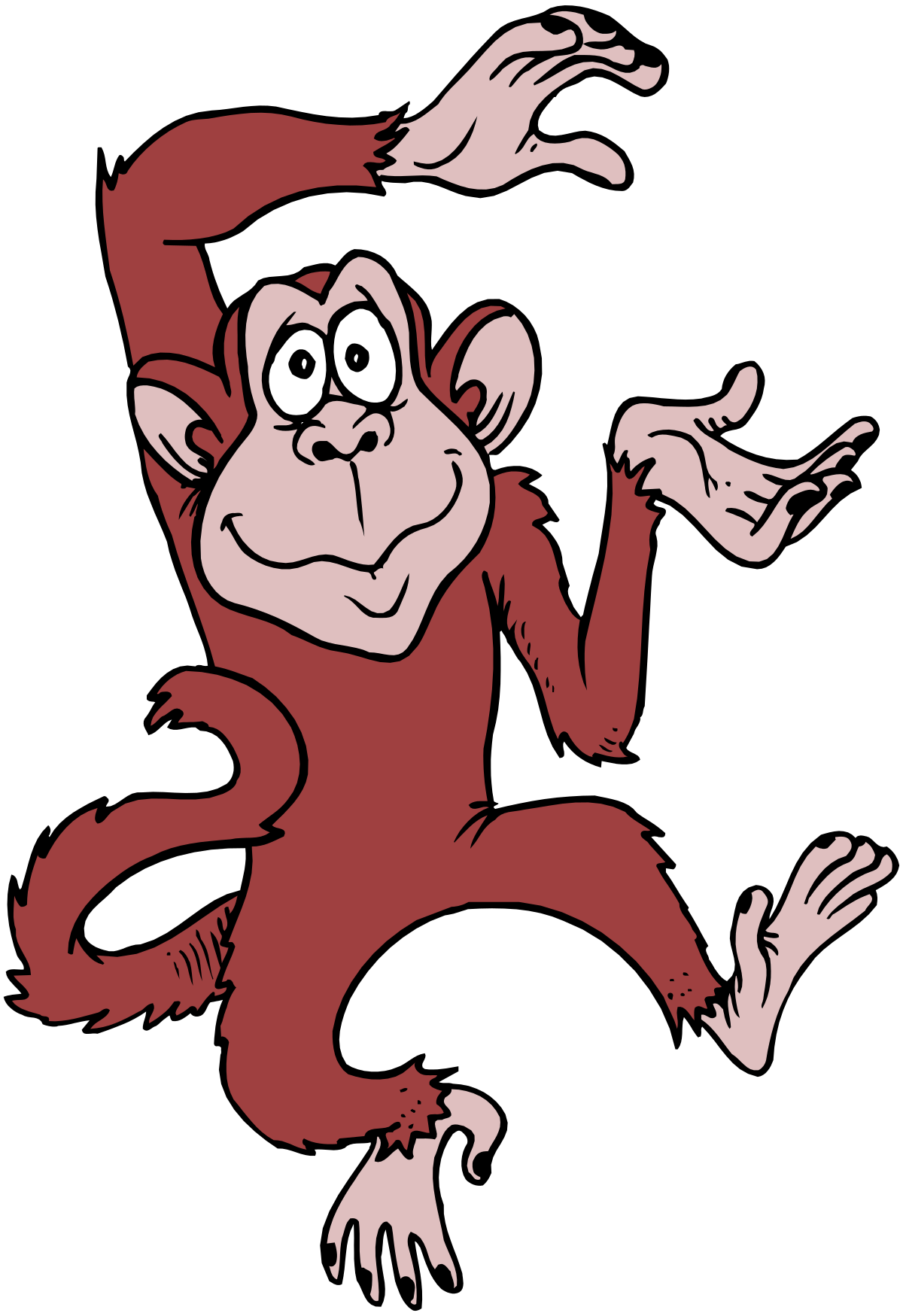 Cartoon Monkey with Outstretched Arms Clipart for Fun Designs