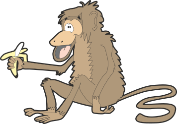 Cartoon Monkey Holding Banana - Fun Clipart for Playful Designs
