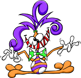 Cartoon Character with Purple Hair and Green Tie Clipart