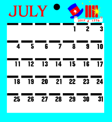 July 2018 Calendar with Holidays Clipart: Celebrate Every Day!
