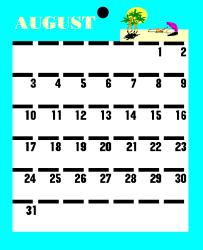 2019 August Calendar Clipart with Holidays - Perfect for Planning