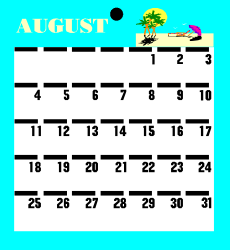 August 2019 Calendar with Holidays Clipart - Plan Your Month Visually