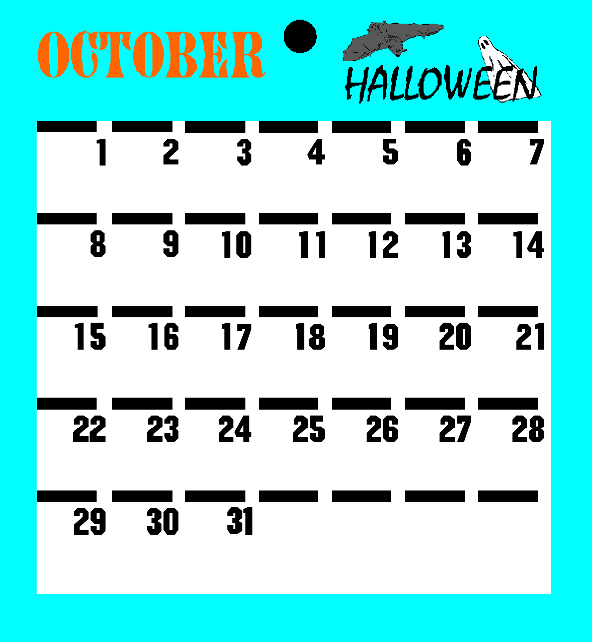 a calendar with the words halloween and a bat clip art png transparent Halloween Calendar with Bat Clipart: Perfect for Monthly Planning