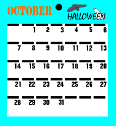 Halloween Calendar Clipart: Spooky Monthly Planner Images