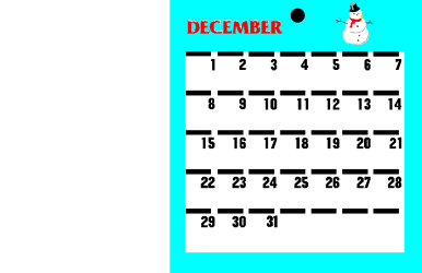 Colorful Calendar with Snowman Illustration