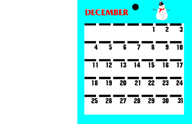 Snowman Calendar Clipart: Festive Winter Decoration