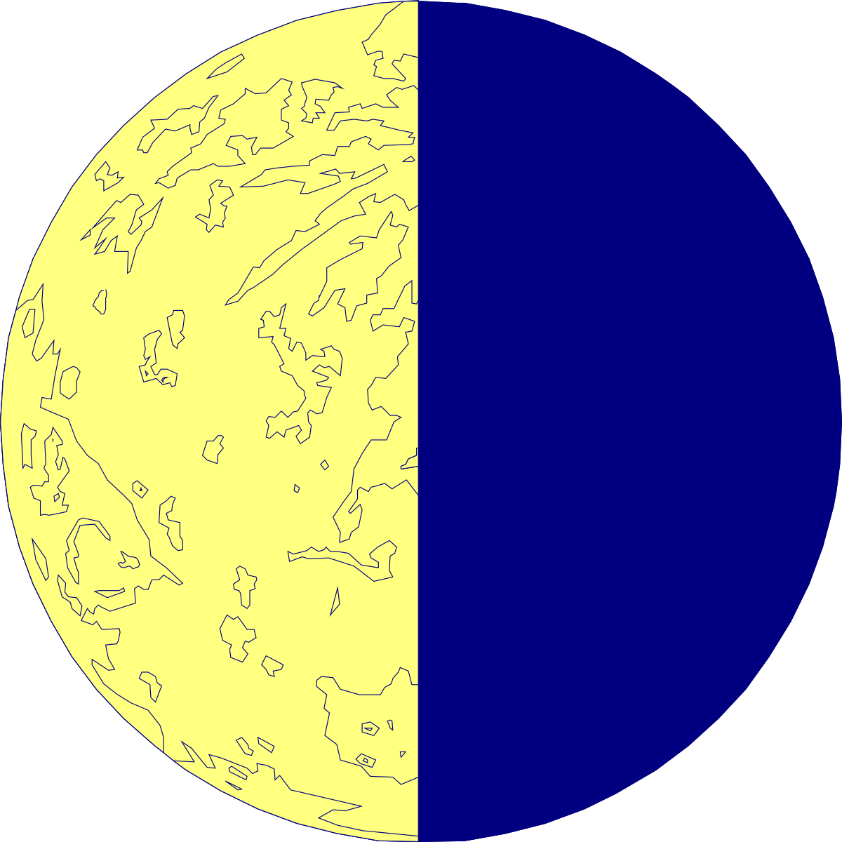 a blue and yellow moon with a black background clip art png transparent Moon Clipart: Vibrant Blue and Yellow Moon on Black Background