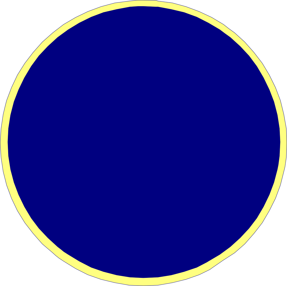 Blue Circle with Yellow Border Clipart for Versatile Design Needs