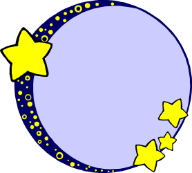 Blue and Yellow Moon with Stars Clipart - Creative Borders and Miscellaneous Designs