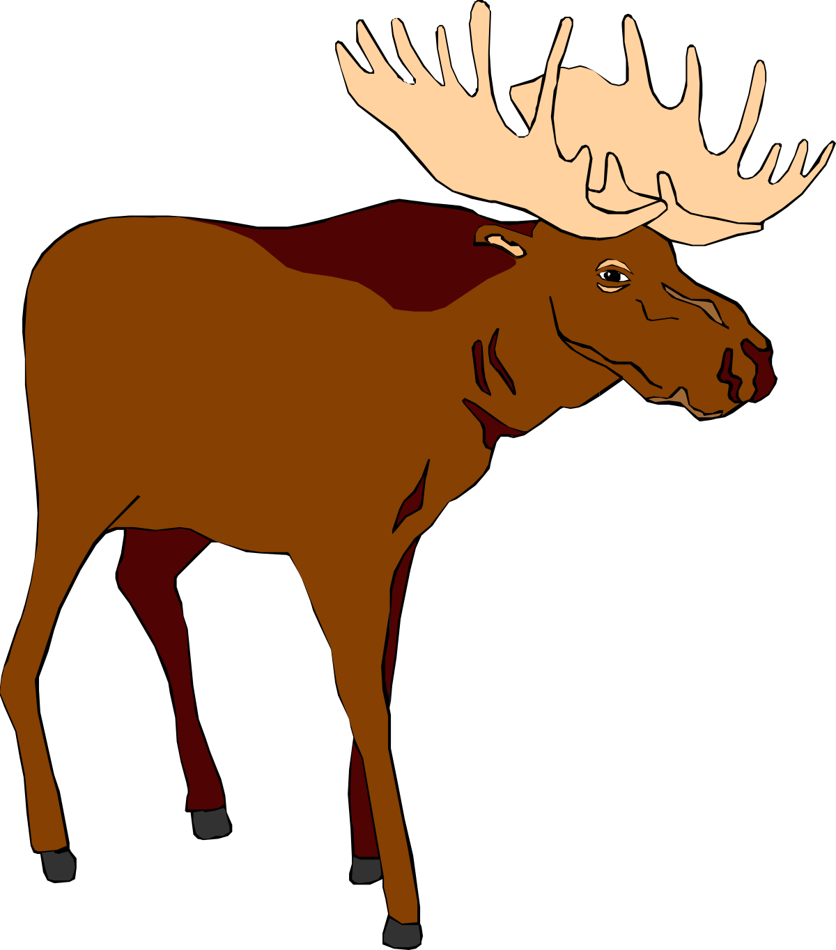 a moose with ants on its head clip art png transparent Moose with Ants on Its Head Clipart: Whimsical Wildlife Illustration