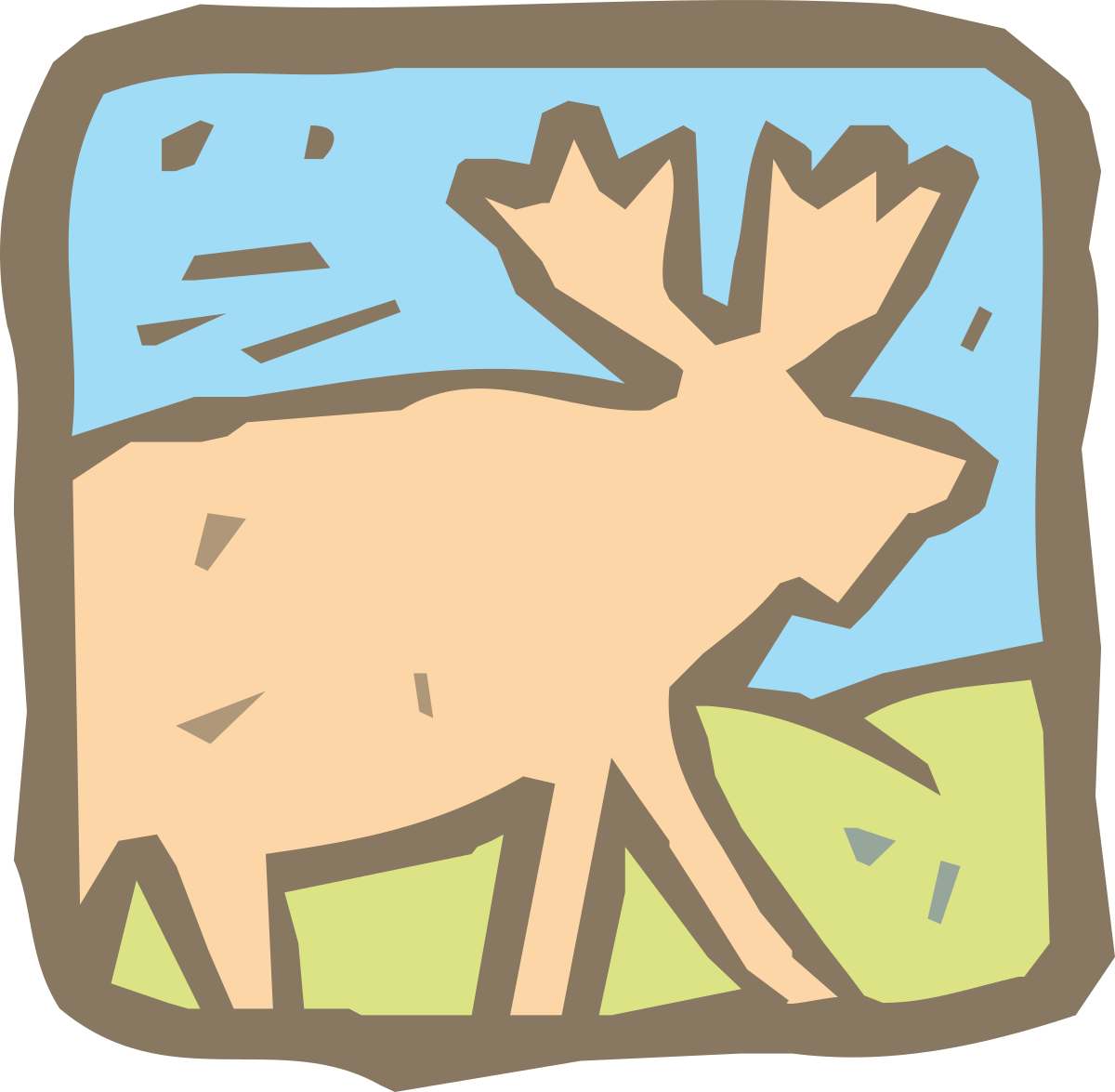 a moose in a field with grass and trees clip art png transparent Moose in a Lush Field with Trees - Nature Clipart