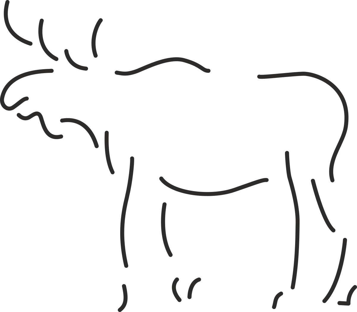 Moose Outline Transparent Clipart - High-Quality PNG for Versatile Use