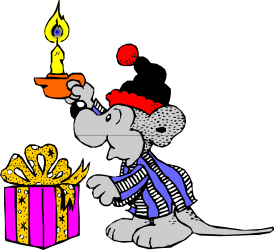 Birthday Cake and Gift Mouse Clipart for Celebrations