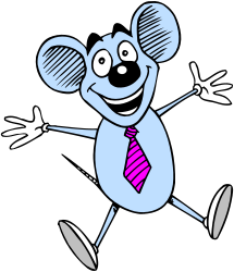 Cartoon Mouse in Tie and Glasses Clipart for Fun Designs