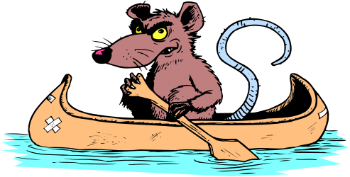 Cartoon Rat in Canoe Clipart for Fun Adventures