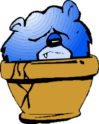 Blue and Brown Pot Clipart: Elegant Home Decor Element