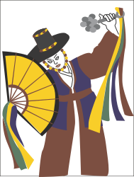 Man in a Hat with Fan Clipart: Vintage Charm