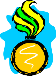 Yellow and Green Medal Clipart - Award your Achievements