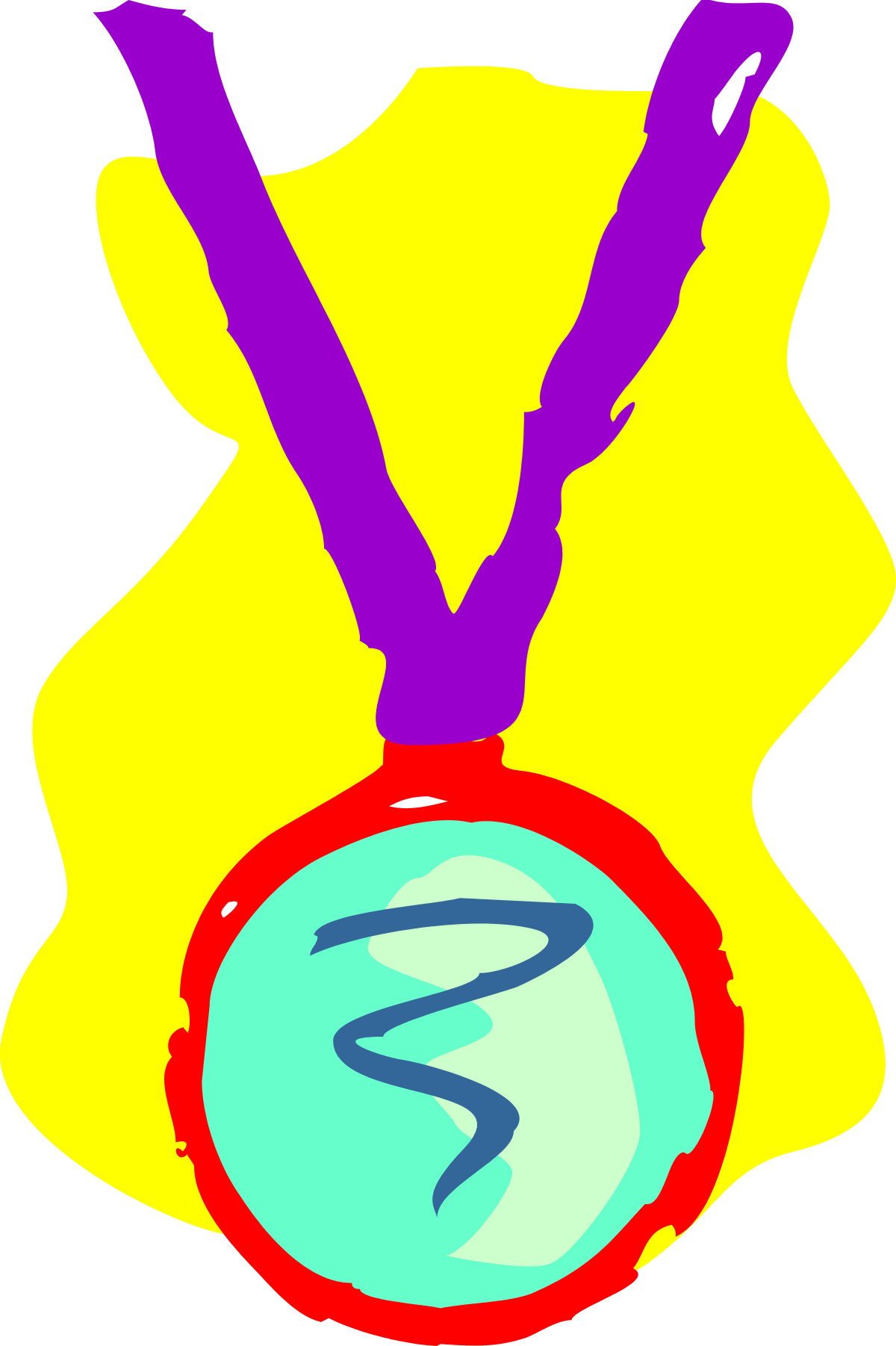 Medal with Purple Ribbon - Award Clipart for Celebrations and Achievements