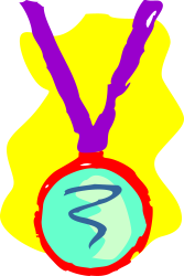 Medal with Purple Ribbon - Award Clipart for Celebrations and Achievements