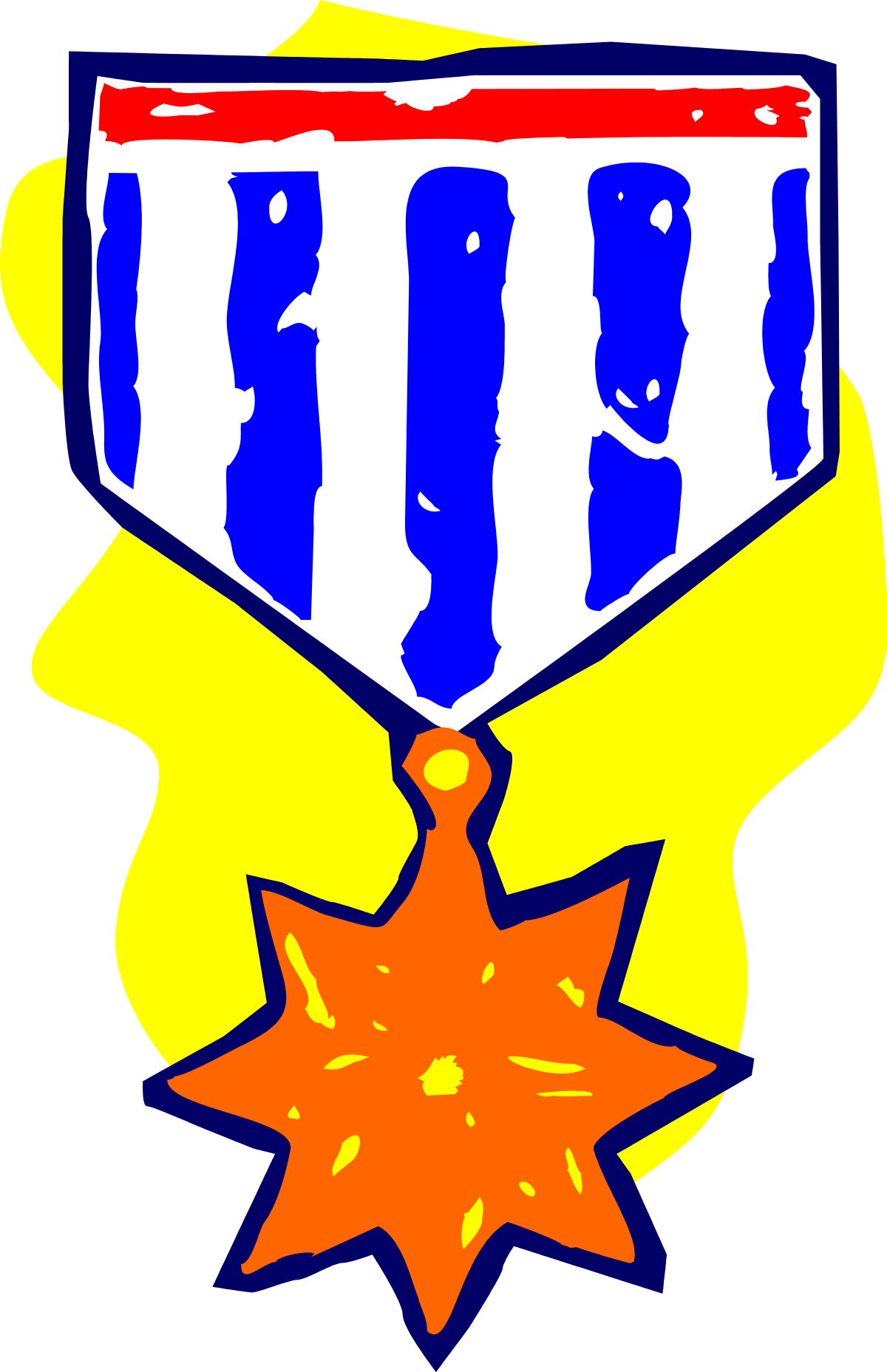 a red, white and blue star with a yellow star clip art png transparent Star Clipart: Red, White, and Blue with a Yellow Star
