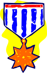 Star Clipart: Red, White, and Blue with a Yellow Star