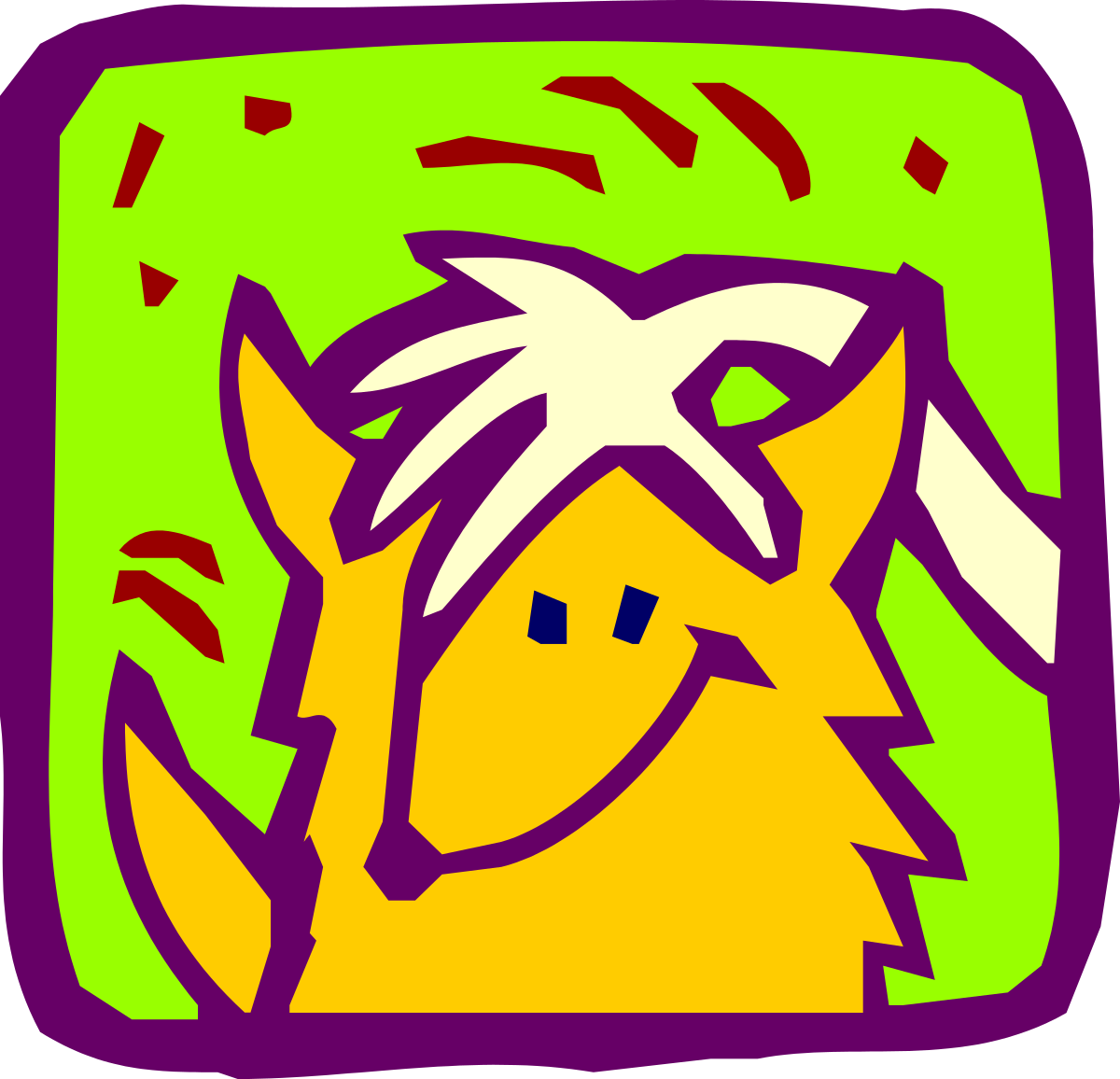 Cartoon Cat on Green Background - Fun Clipart for All Projects