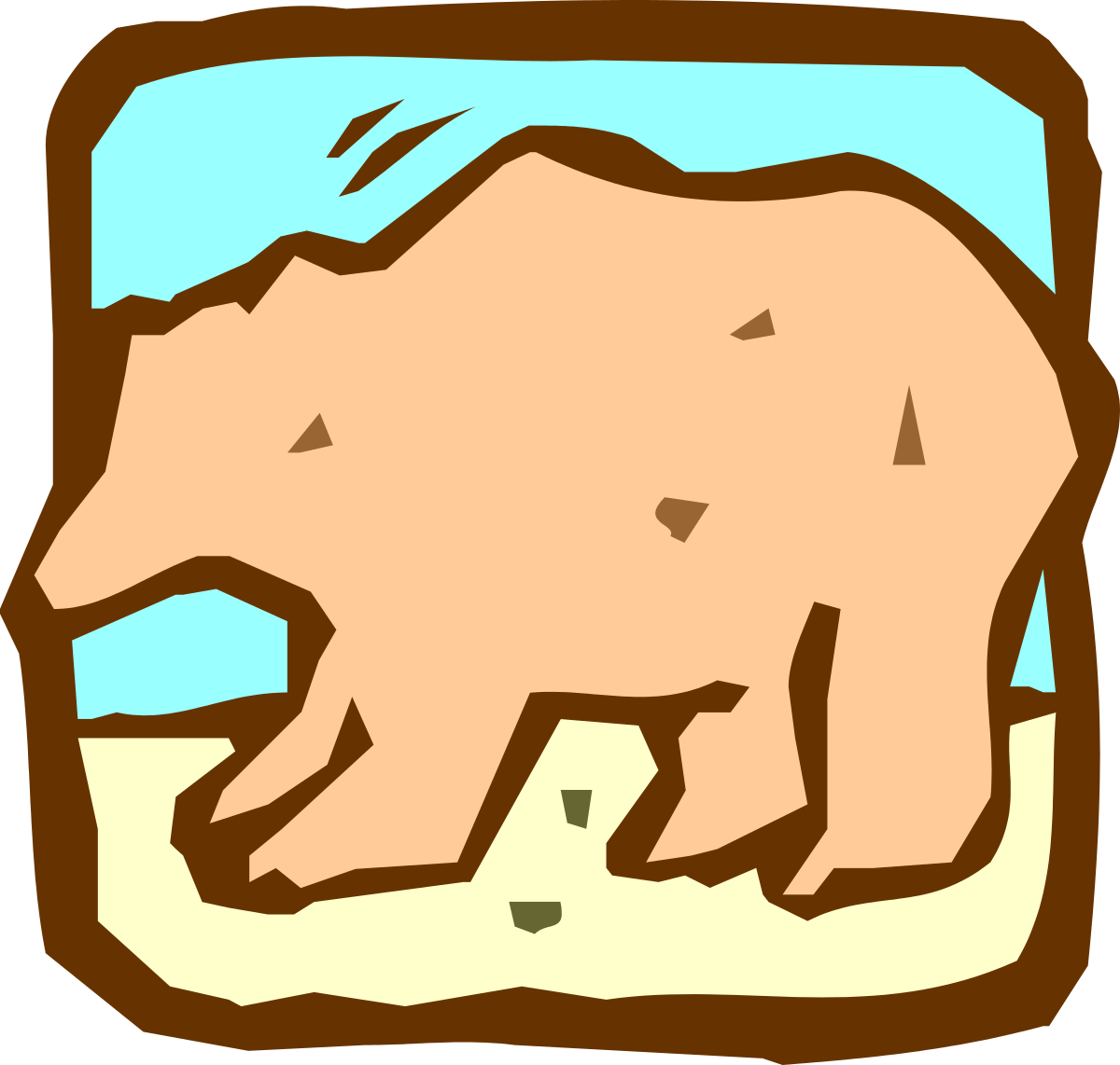 Polar Bear Walking on Beach Clipart: Stunning Nature Illustration